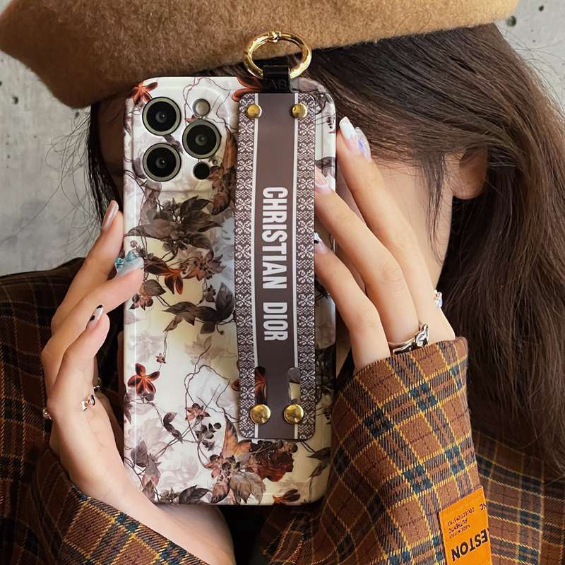 CHRISTIAN DIOR Casing Silikon IPhone Xr Xs 14 Plus Ip 11 12 13 14 Pro Max Motif Daun Musim Gugur Untuk Wanita