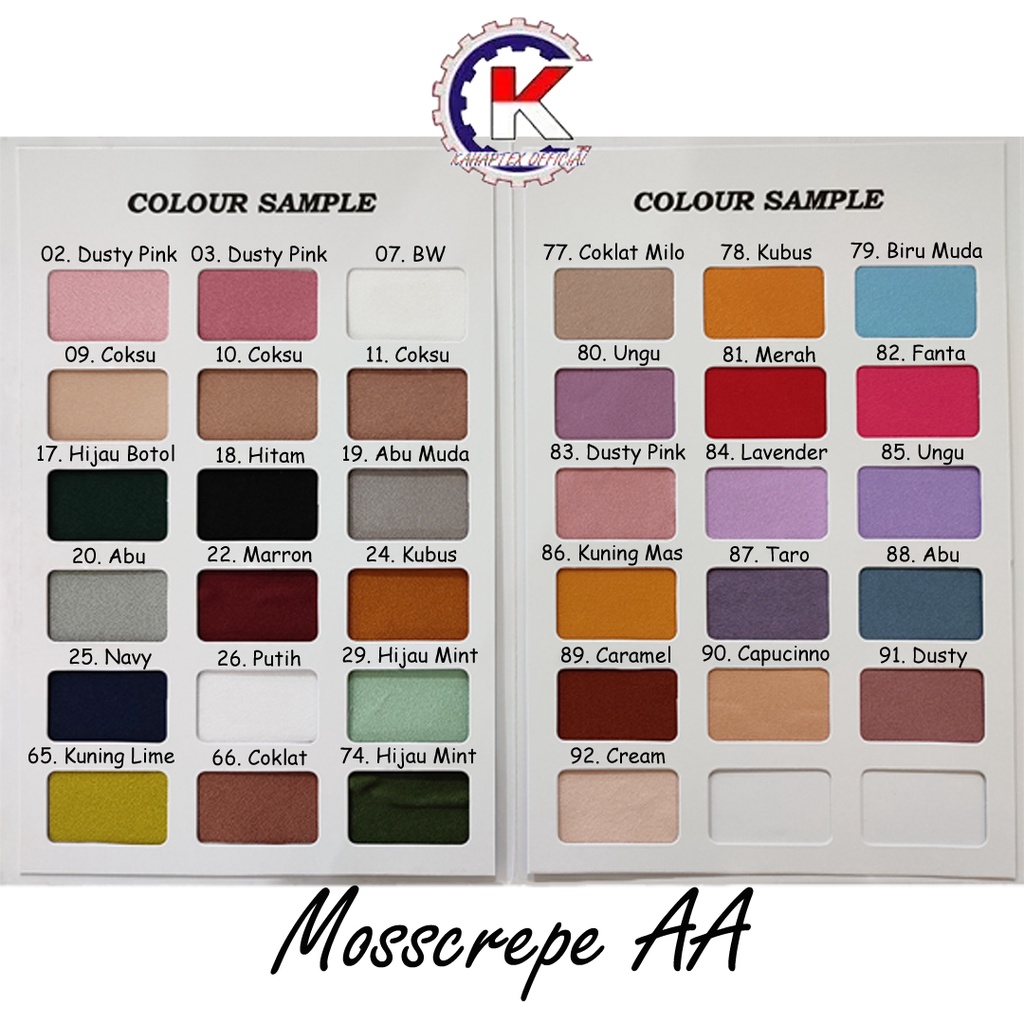 [KAHAPTEX] Bahan Kain Mosscrepe A3 Premium - Roll