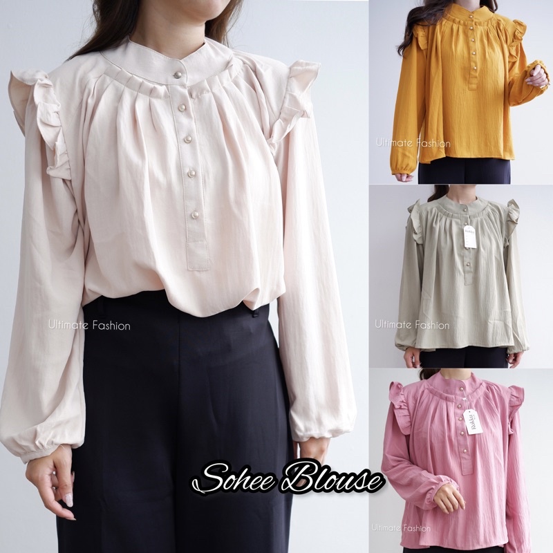 Sohee Blouse Import - Atasan Crinkle Premium - Top Wanita Busui Rakku