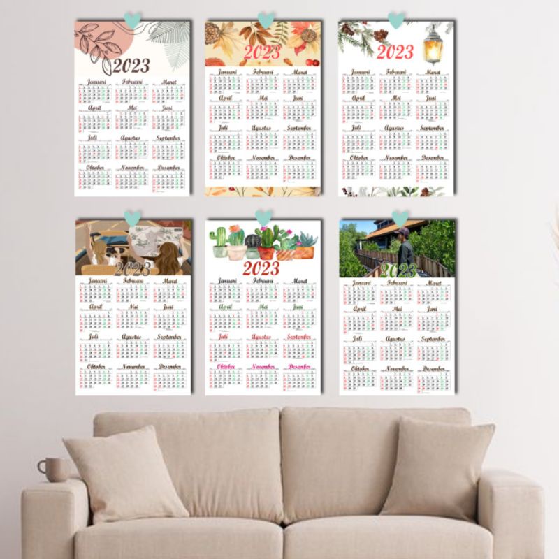 Kalender 2023 / Kalender aesthetic / Kalender foto sendiri / Kalender Murah / Kalender Jawa / Kalend