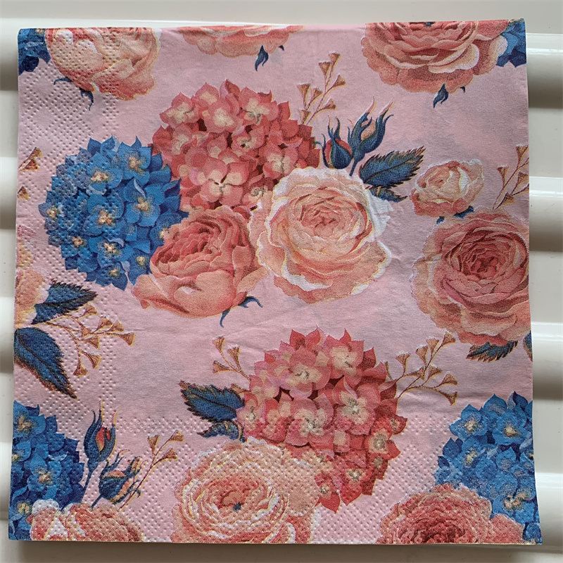 060. Decoupage napkins / Tisu decoupage 33x33cm bunga peach