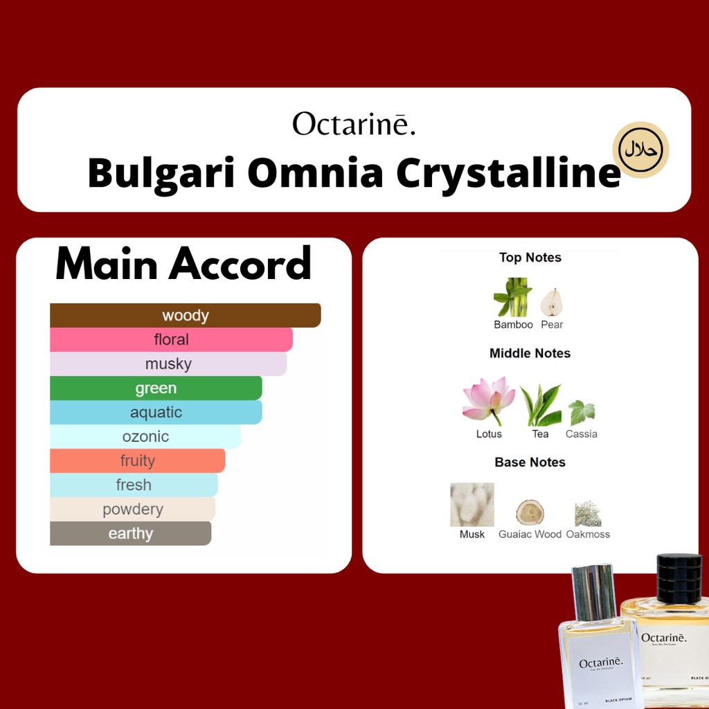 Parfum Wanita Pria Tahan Lama Aroma Segar Lembut by Octarine - Inspired by BVL Omnia Crystalline | Parfume Farfum Perfume Minyak Wangi Cewek Cowok Murah Original