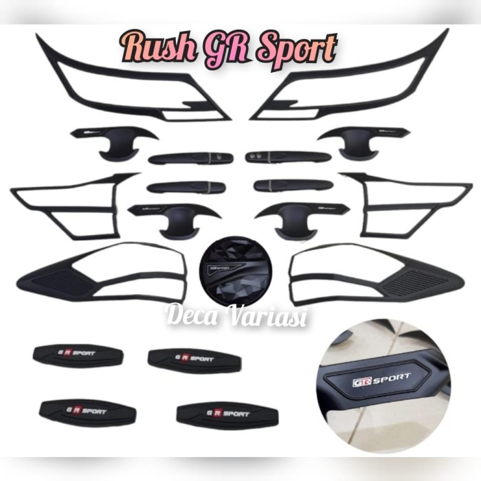 Paket Cover Lampu Outer Handle Tank Cover Door Guard Rush GR SPORT