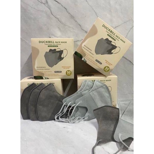 MASKER DUCKBILL FACE MASK Y&B CARE 3 PLY ISI 50 ABU MUDA / ABU TUA