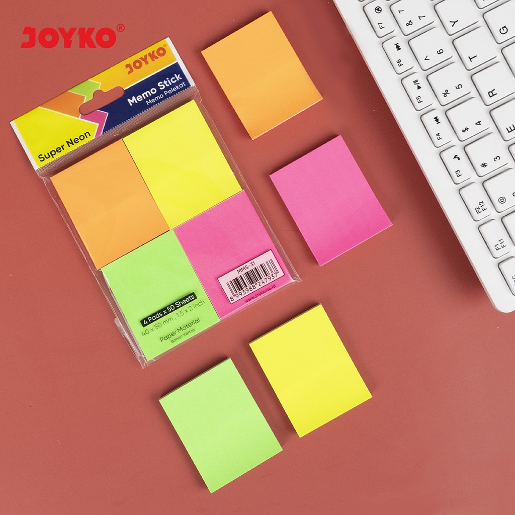

Memo Stick JOYKO MMS-31 Sticky Note Kertas Memo Tempel Super Neon