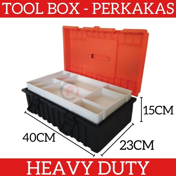TEKIN Tool Box Heavy Duty Perkakas Alat Kerja Ukuran Besar 40x23x15cm