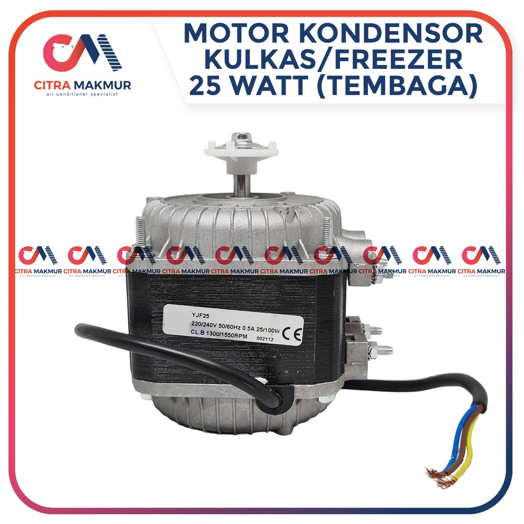 Motor Kondensor 25 Watt Kulkas Showcase Freezer Fan Dinamo Kipas Condensor Condenser 25W Polytron Evaporator