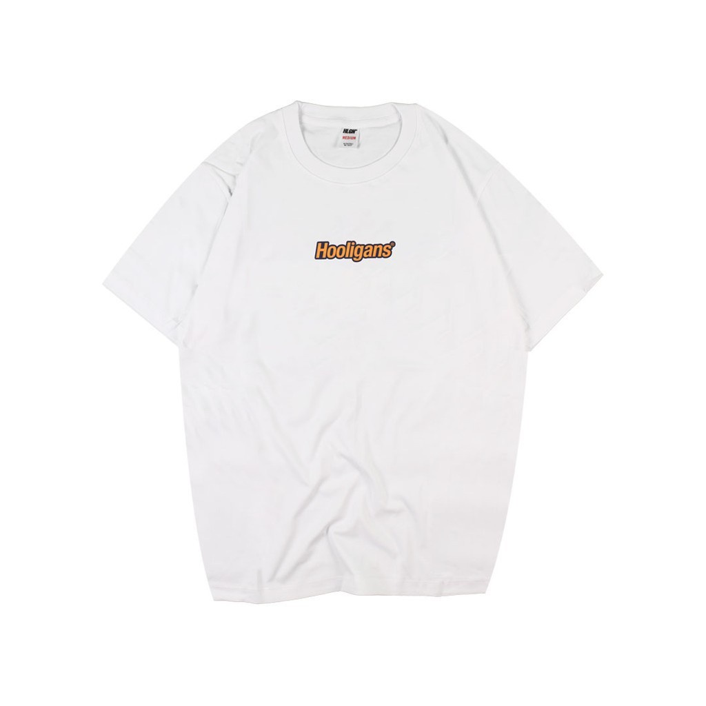 Bisa Bayar Ditempat - Hooligans T-Shirt Pria Putih / Baju Kaos Pria Lengan Pendek Hooligans / Kaos V