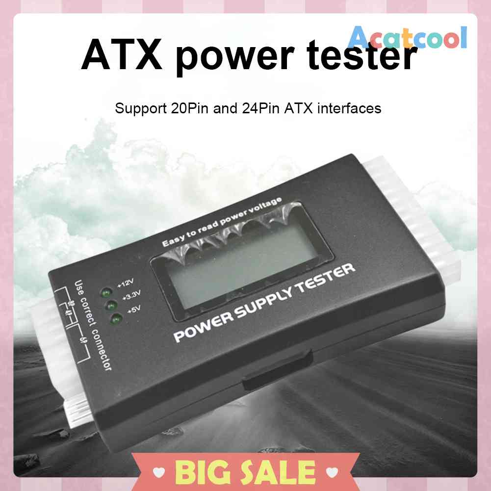 Tester Power Supply Komputer 20 / 24 Pin Dengan Layar LCD Untuk ATX BTX ITX TFX