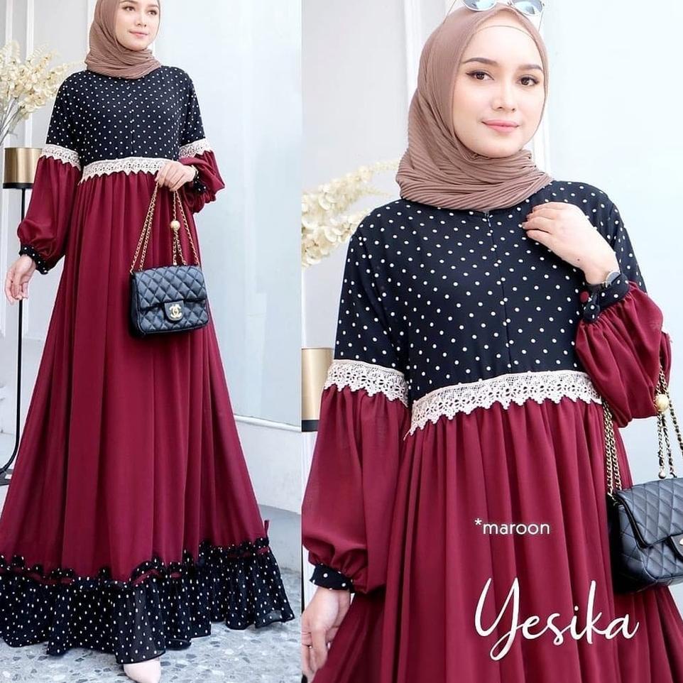 GAMIS YESIKA POLKADOT POLOS JUMBO UP TO LD 140