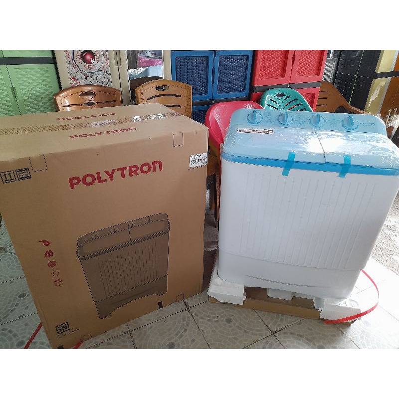 (Khusus Wilayah Palembang) Mesin Cuci 2 Tabung (7kg) POLYTRON/Mesin cuci POLYTRON PWM 7073 Palembang