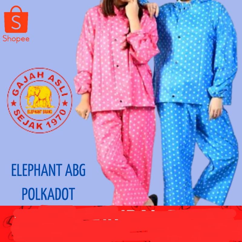 Jas Hujan Elephant ABG Gajah Polkadot