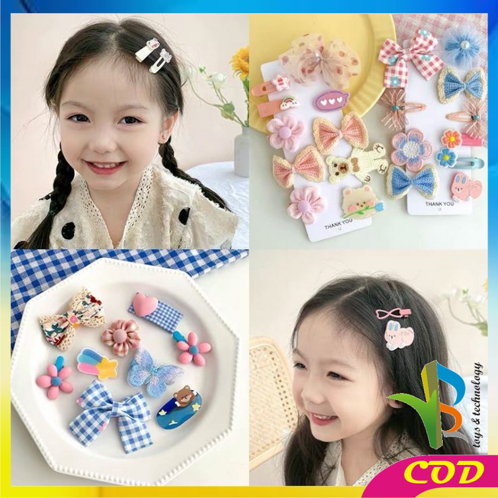 RB-C340-C342 Jepit Rambut Anak Lucu Set 10 IN 1 / Baby Hair Clip Ala Korea / Jepit Rambut Korea Anak / Jepitan Rambut Anak Korea Fashion / Hair Pin Rambut / Hair Clips