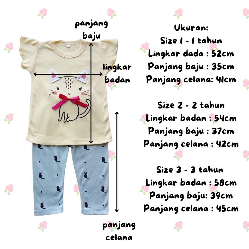 setelan harian anak perempuan lengan pendek setelan legging panjang baju anak perempuan baju balita perempuan baju bayi anak cewek BUNNY HEADPHONE TEE SET