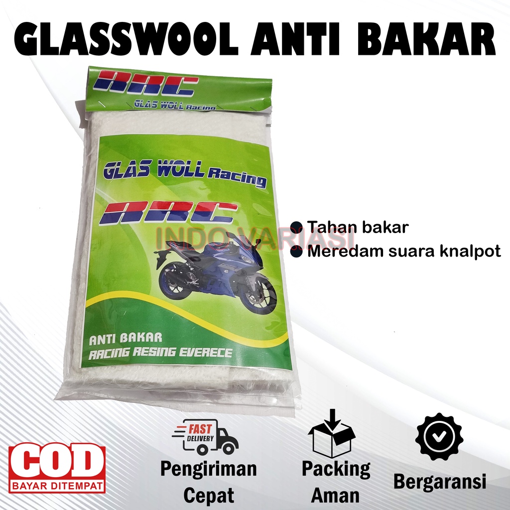 Glasswool Knalpot Anti Bakar Anti Panas Peredam Suara Knalpot Motor