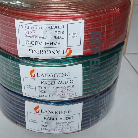 KABEL LISTRIK TRANSPARAN SERABUT 2X80 100METER - 2x80 100 yard