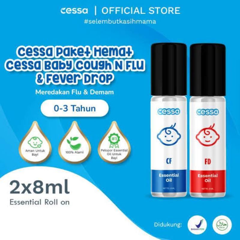 [BUNDLING HEMAT] CESSA / CHIO Baby &amp; Kid Essential Oil - Minyak Aromatherapy Flu Batuk Pilek Demam Nyeri Tumbuh Gigi Bayi &amp; Anak