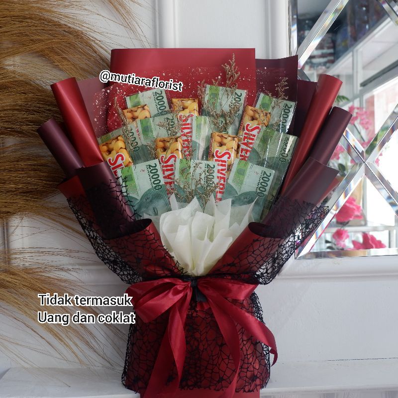 Buket Uang Kosong Untuk 10 LEMBAR bisa untuk semua pecahan Rupiah dan Dollar by Mutiara Florist Prem