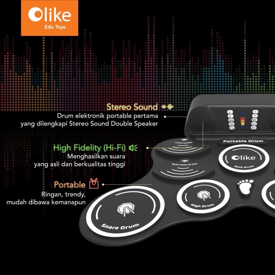 Olike Drum Electronic Portable - Garansi Resmi Olike