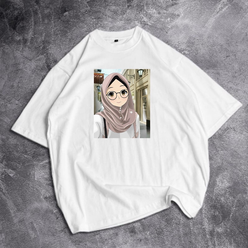GSC - Kaos Oversize Hijab Anime 027 / Kaos Oversize Bahan Cotton Combed 24s