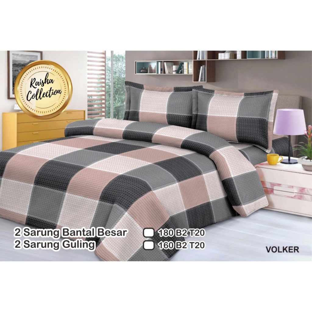 Sprei Homemade/Cleopatra Ukuran 120X200/90X200 Aesthetic Minimalis/Sprei Kotak Ala Korea Ukuran Single T20 Free Satu Sarung Bantal Satu Sarung Guling