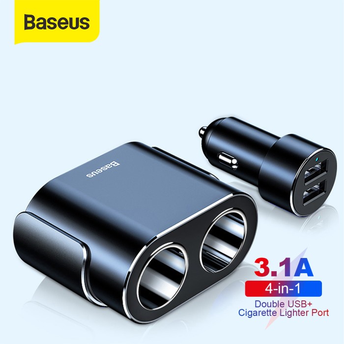 CAR CHARGER BASEUS CHARGER MOBIL USB DUAL PORT