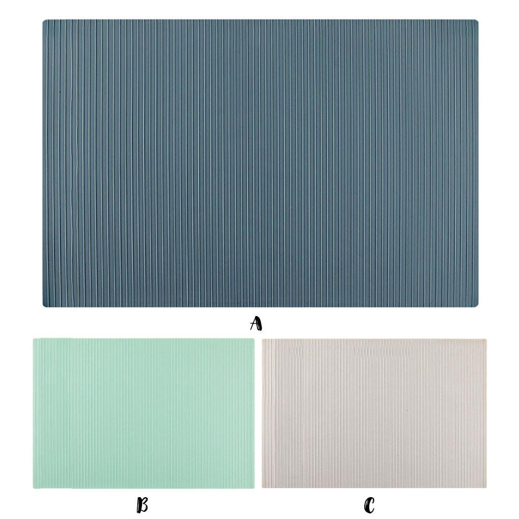 Striped Drain Table Mat Alas Meja Dapur Silikon Isolasi Alas Panci Tahan Non-slip Coaster