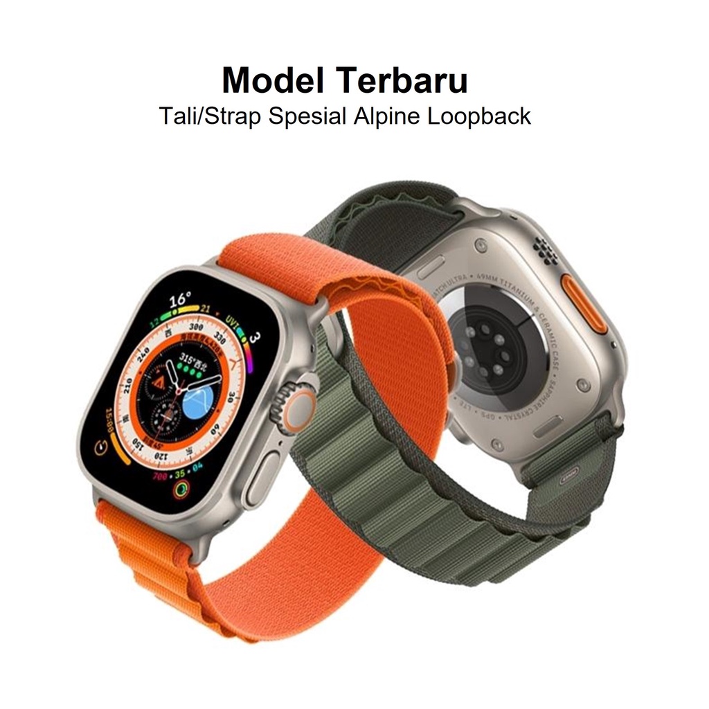 Alpine Loop Nylon Tali Strap Apple Watch Iwatch Ultra Breathable Tali Jam Tangan Model Terbaru tali strap