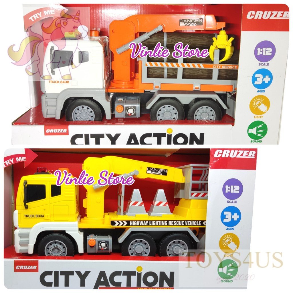 Toys4Us - MAINAN MOBIL TRUCK  -Truk penyelamat/Rescue ,Mobil kayu/truk angkut kayu City Action CRUZER