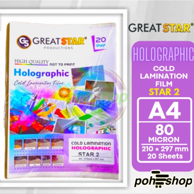 

Great Star Holographic Cold Lamination Film Star2 A4/80mic 20s