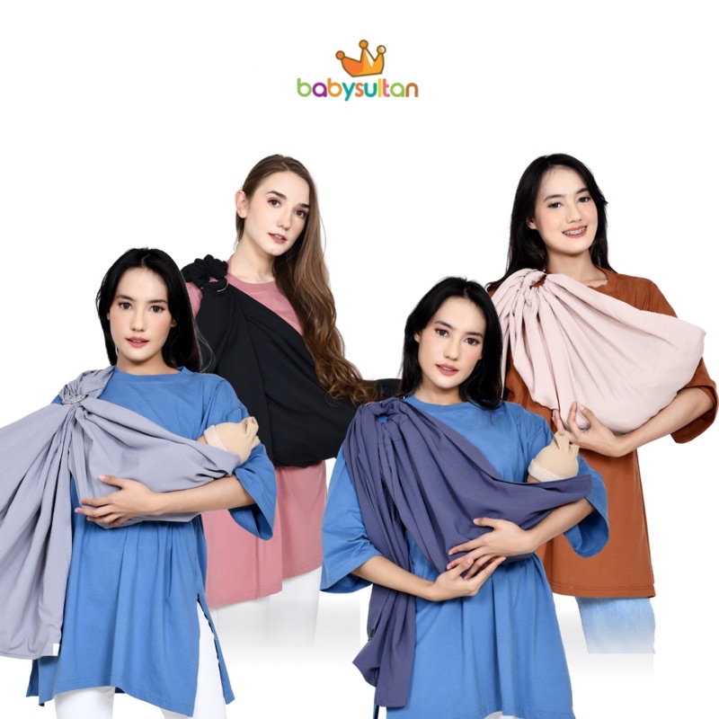 Gendongan Bayi Ring Sling Tanpa Celah Free Pouch Babysultan