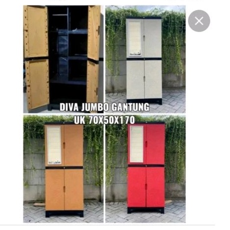Lemari Plastik Diva Jumbo Gantung Kaca