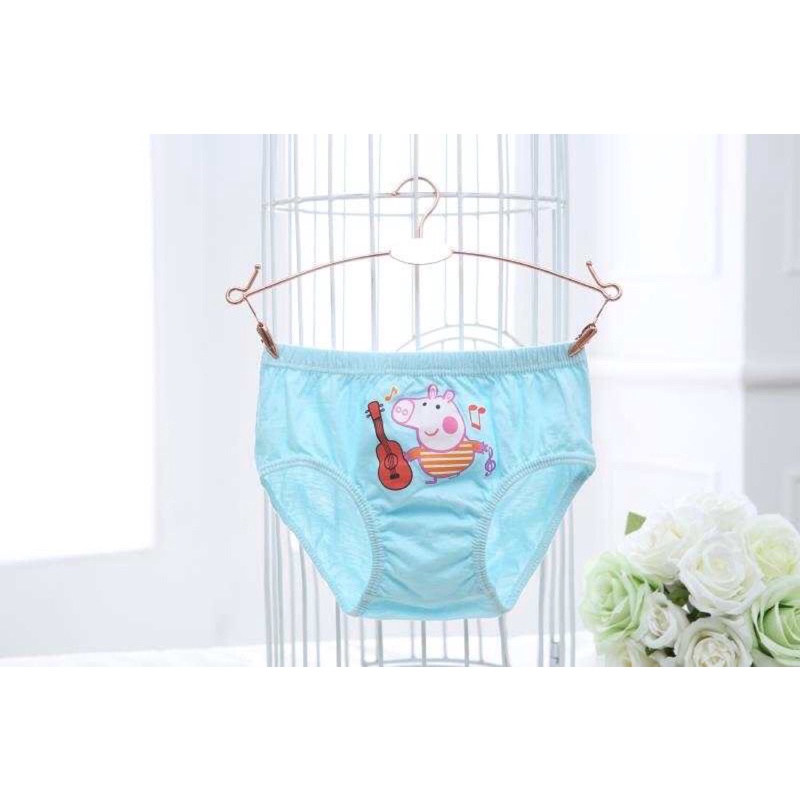 SET Celana Dalam Anak Bahan Katun Import Premium isi 5 pcs Free Box Lucu Gambar PeppaPig Biru Celana Dalam Anak Laki laki Murah Kolor Anak Bahan Katun