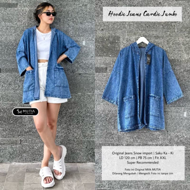 KARDIGAN HOODIE JEANS JUMBO / CARDIGAN JEANS / HOODIE JEANS CARDI JUMBO