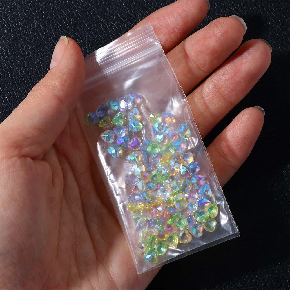 MXBEAUTY Nail Art Rhinestones Glitter 20/100pcs Resin Kaca Flatback AB Kristal Aurora Dekorasi Nail Art