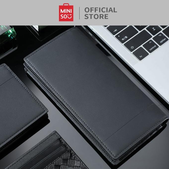 Miniso Dompet Pria Cowok Lipat Besar Panjang Wallet Kulit Kasual