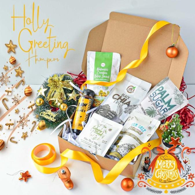 

CHRISTMAS HAMPERS HOLLY WHITE GREETING FDB85565DS
