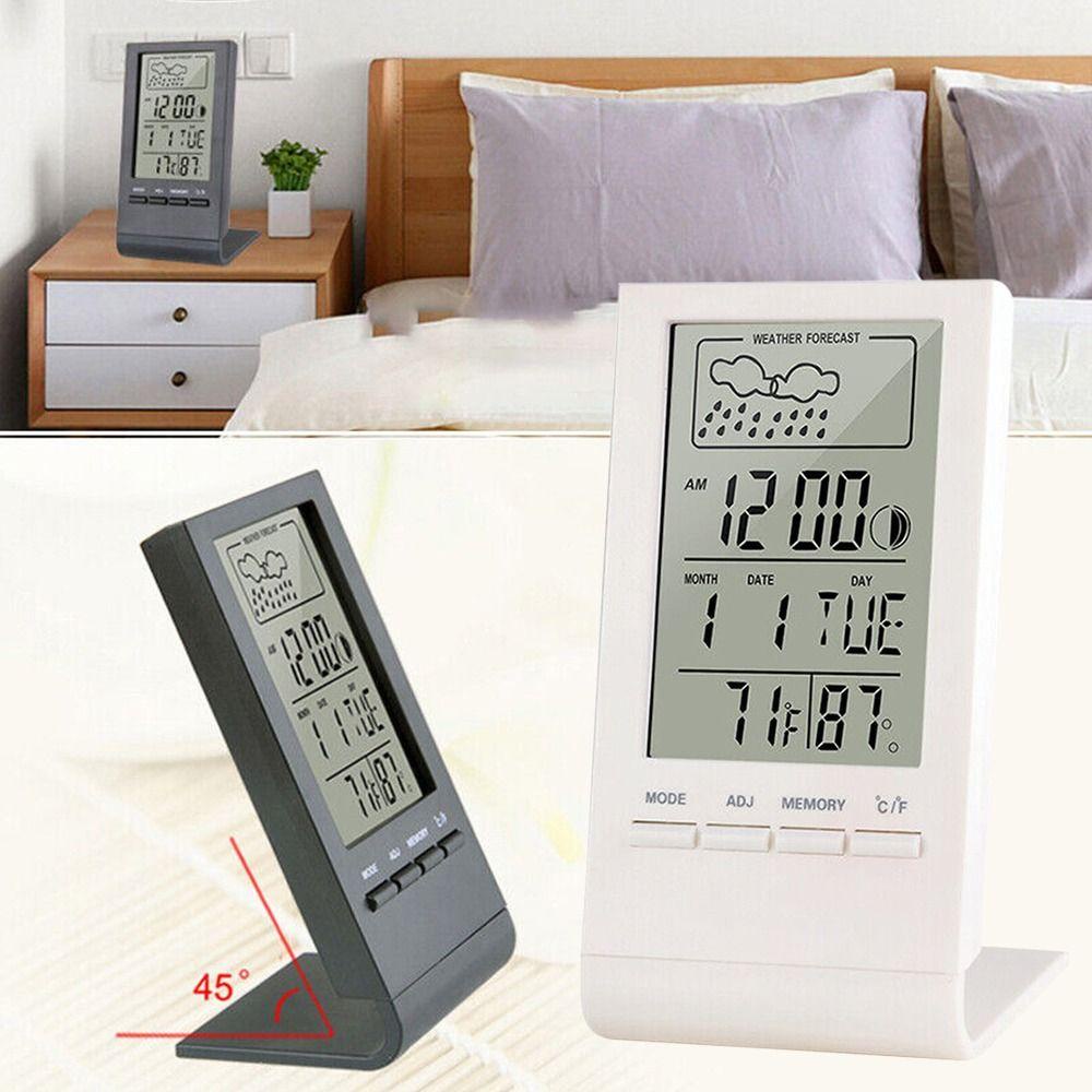 Top Digital Thermo-Hygrometer Digital Profesional Weather Station Jam Weker Desktop Ruangan