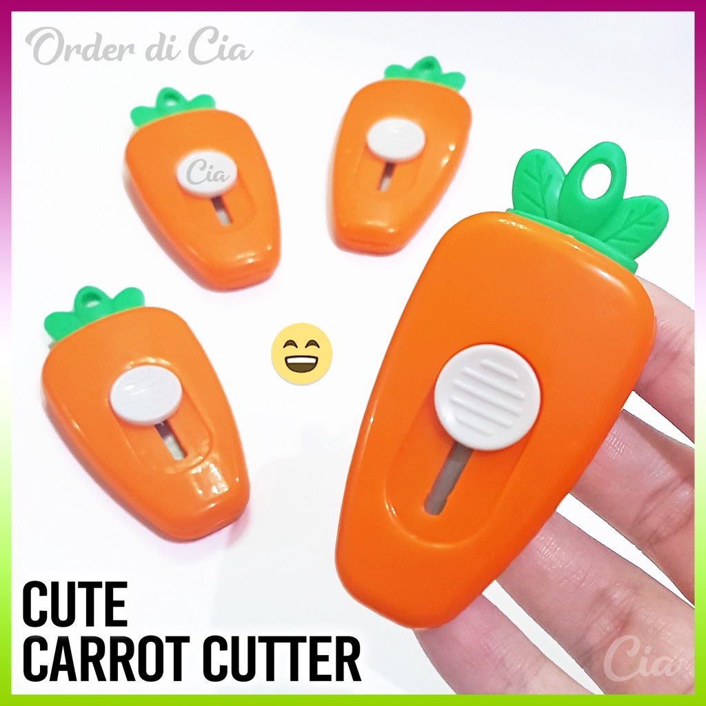 

Cute Carrot Cutter Wortel Pisau Kecil Mini Portable Silet Pemotong Kertas Dus Paket Cia