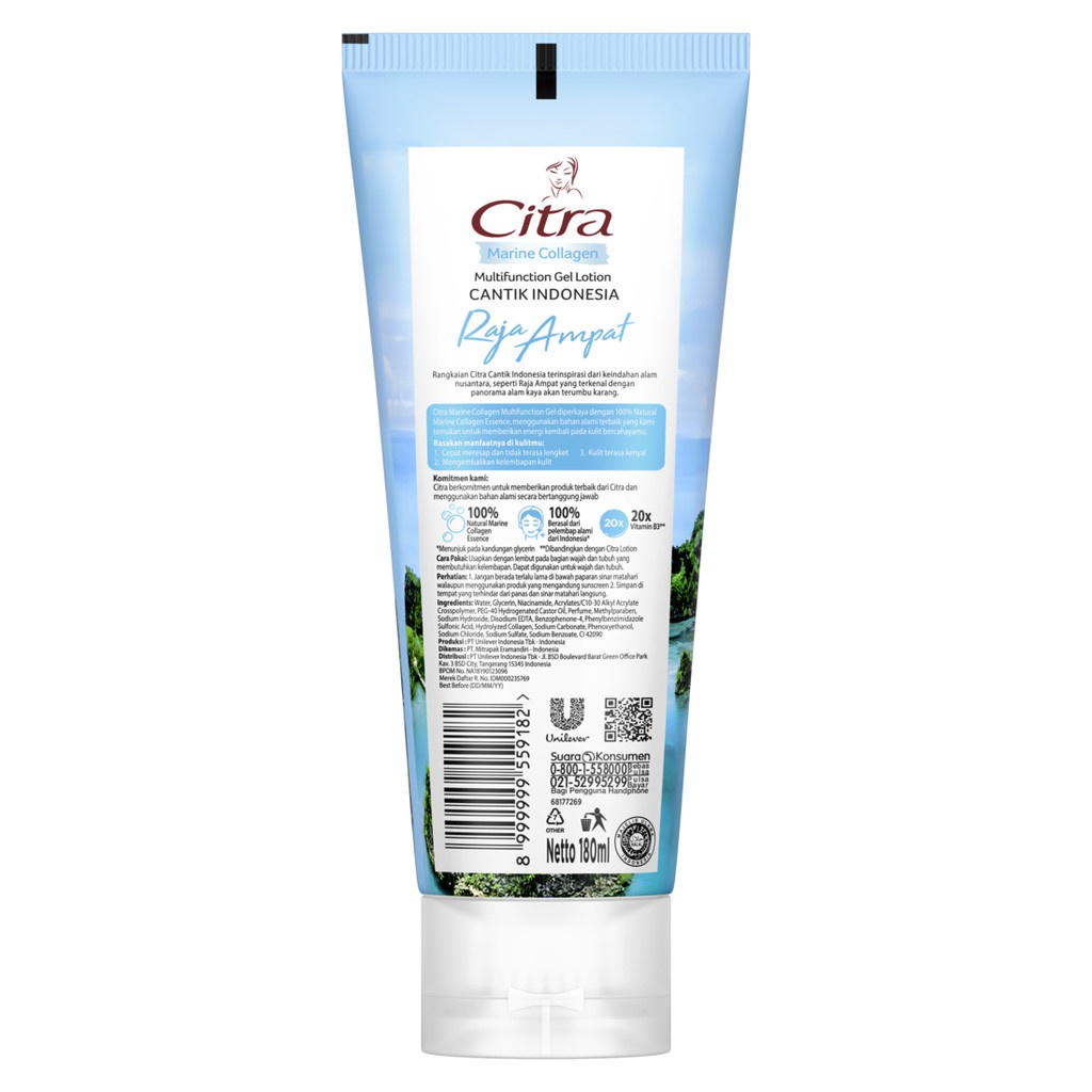 Citra Fresh Glow Multifunction Gel Aloe Bright UV | Tomato | Marine Collagen 180ml