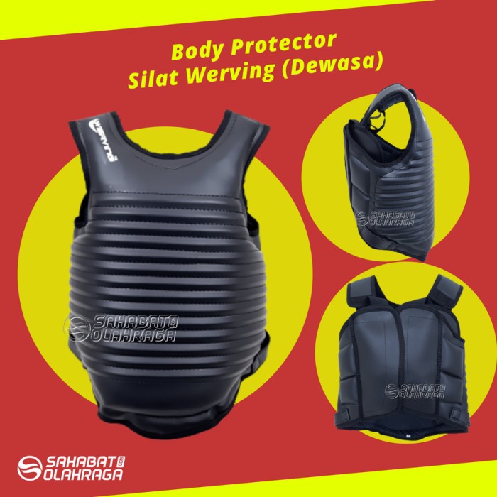 Body Protector Silat Werving Anak , Pelindung Badan Silat - S, Hitam