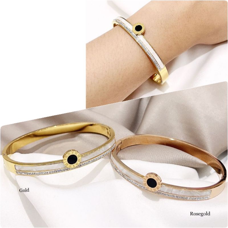 Gelang Titanium asli Rosegold Bvl Premium Quality Stainless steel ori Branded Band Gtt3