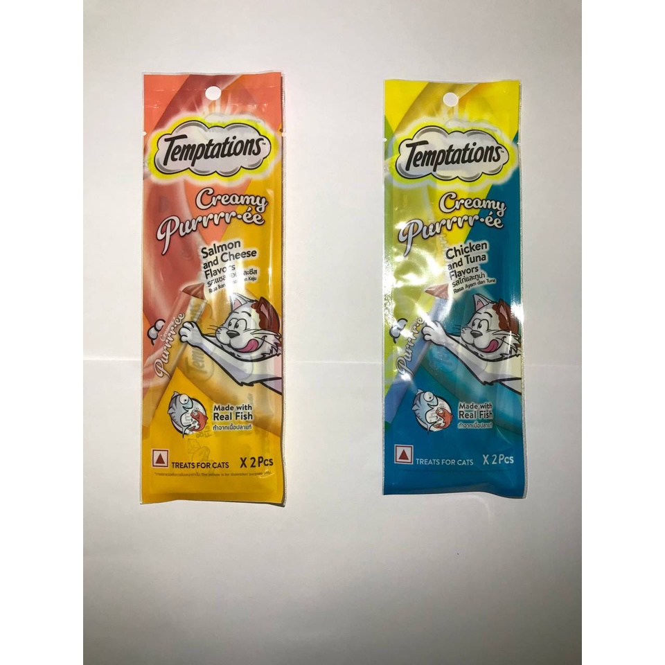 TEMPTATIONS PURRRR-EE CREAMY SNACK KUCING 24 GR (1 POUCH X 2 PCS)