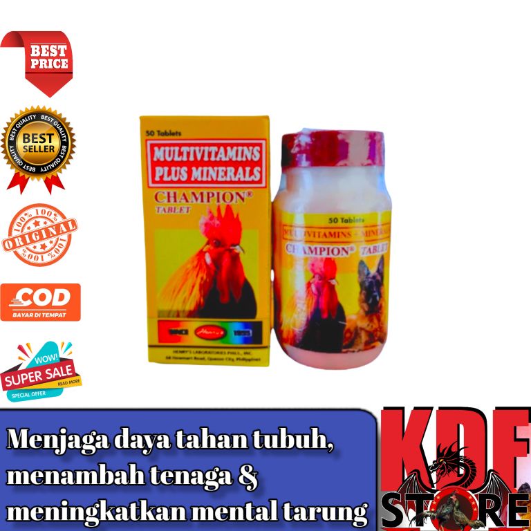 CHAMPION Multivitamin Vitamin Obat Ayam Aduan Taji Ayam - 50 Pill