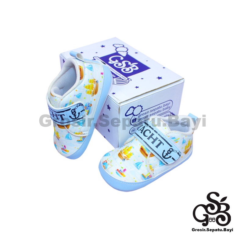 Sepatu Bayi - Baby Shoes - Prewalker  | 2-12 bulan | YACHT kapal BIRU ringan &amp; fleksibel