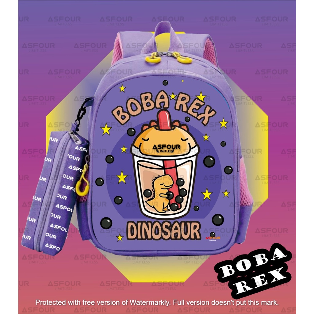 ASFOUR - Boba Rex as Boba printing Tas ransel anak TK PAUD SD tas sekolah motif boba termurah bisa cod tas gemblok anak kelas 1 2 3 4 tas ngaji