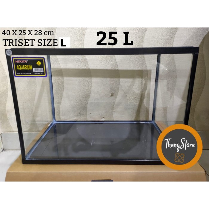 Aquarium triset nikita ukuran L - 25 liter (KHUSUS GOJEK/GRAB)