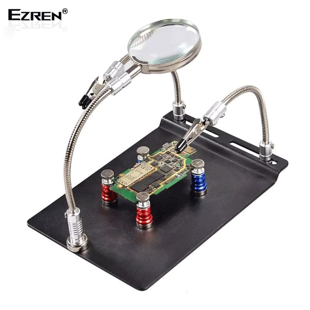 Ezren TE-804 Papan Penjepit PCB 3x Kaca Pembesar Magnetic Palte Clam