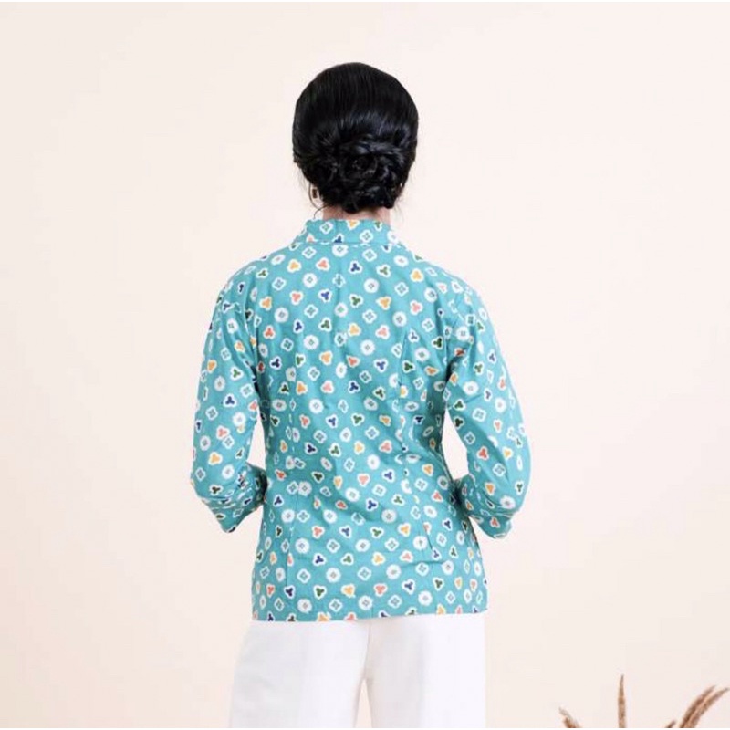 Kebaya Batik Jumputan Lengan 7/8 Meradelima Katun Tosca