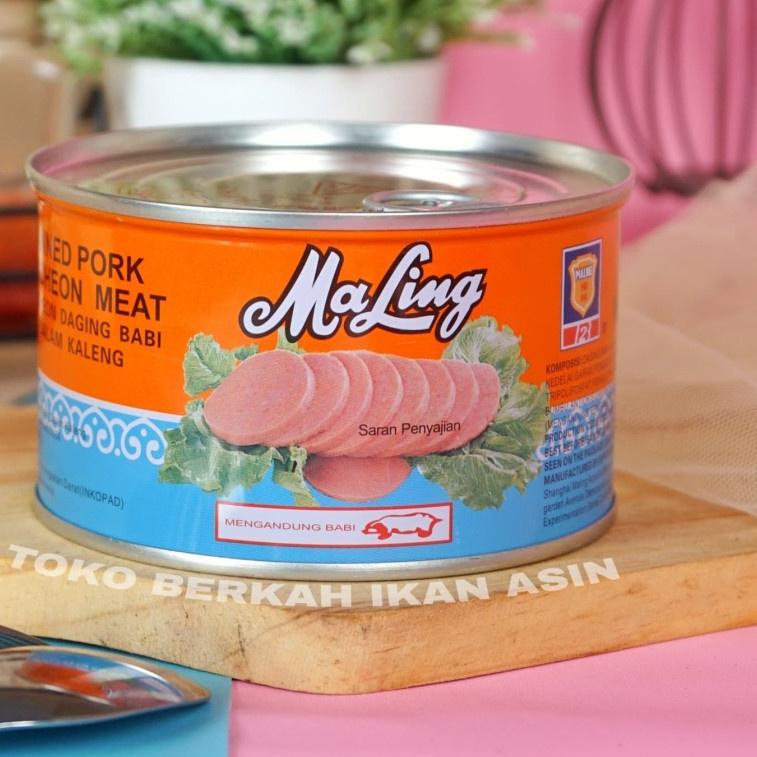 

MA LING Canned Pork / Daging Babi Maling Luncheon Meat - TTS 397 GRAM - BESAR